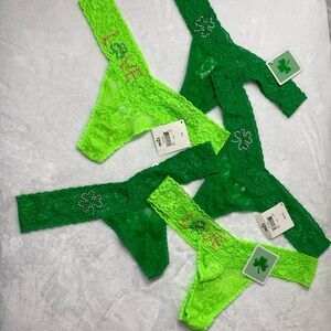 Emerald Green Lace Thong Panties Sleepwear